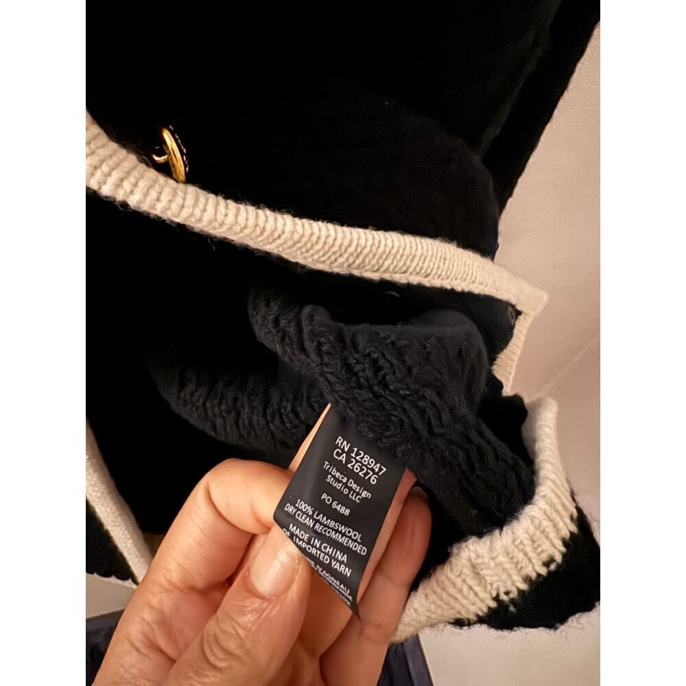 NILI LOTAN Perah wool jacket Dark Navy/Ivory size Large - Picture 12 of 13